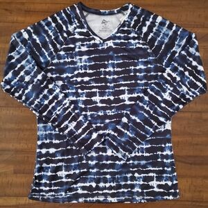NWT Women's Kanu Surf Tie-Dye V-Neck Long Sleeve Rashguard - Size M